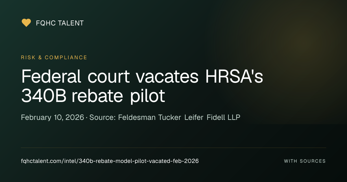 Federal Court Vacates 340B Rebate Model Pilot — Preserves Upfront ...
