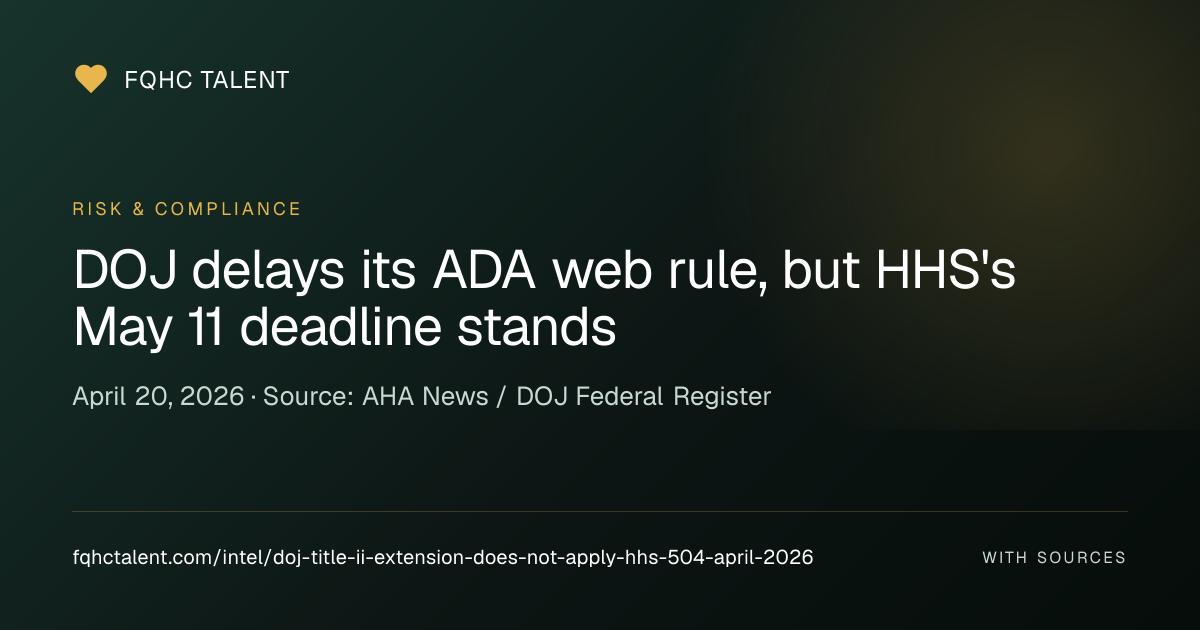 DOJ Extends ADA Title II Web Accessibility 1 Year — But HHS Section 504 ...