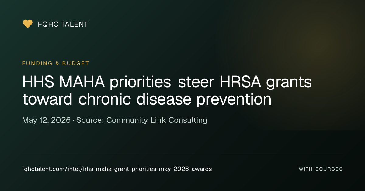 HHS MAHA Initiative Reshapes HRSA Grant Priorities — Chronic Disease ...