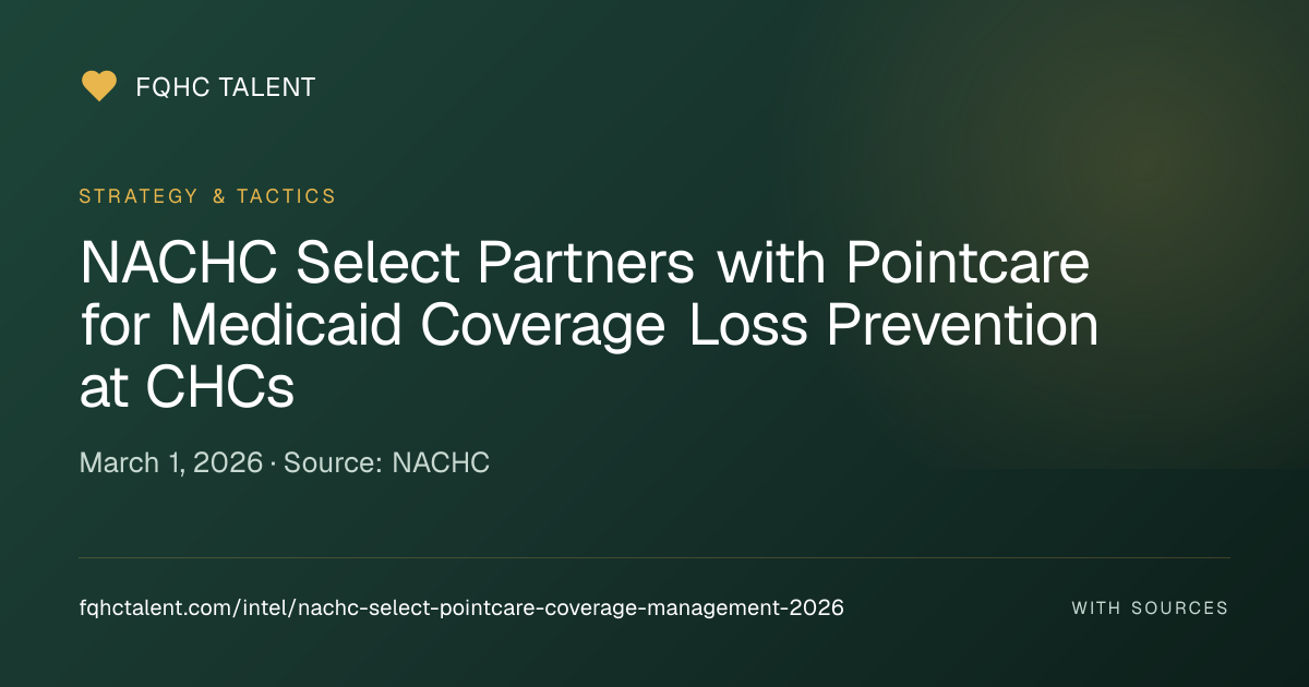 NACHC Select Partners with Pointcare for Medicaid Coverage Loss ...