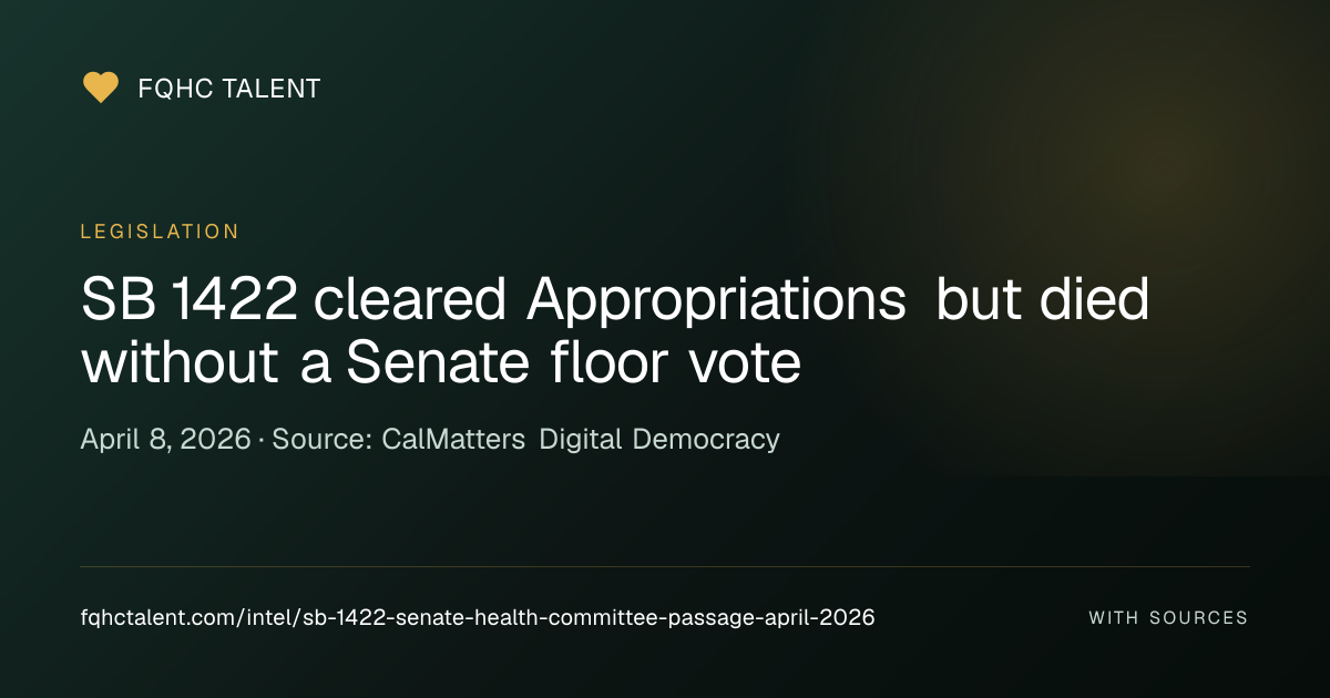 SB 1422 Passes Senate Health Committee 9–2 — Durazo Bill to Restore ...